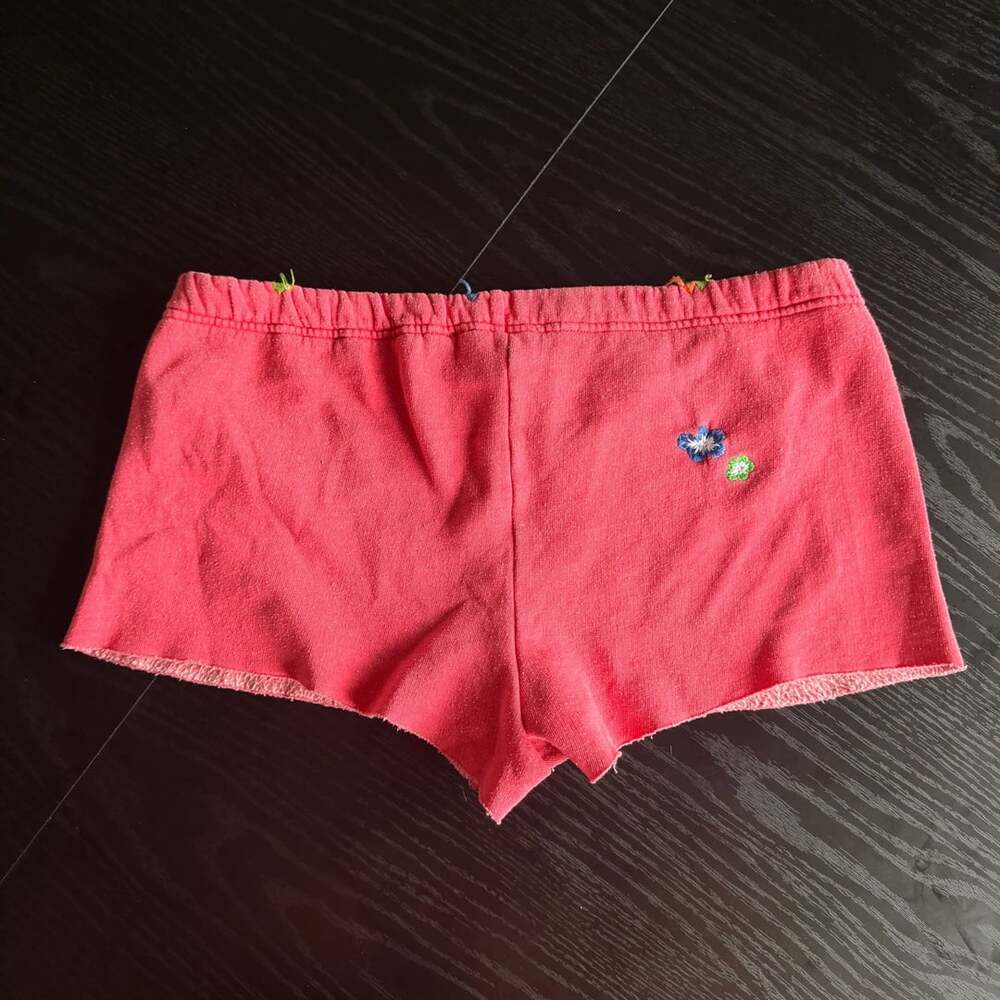 Victoria's Secret PINK Vintage Shorts Size S y2k 80 Floral Dog Embroidery - Picture 4 of 8